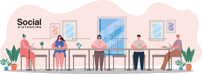 人物社交距离主题高清PNG透明免扣设计素材免费下载