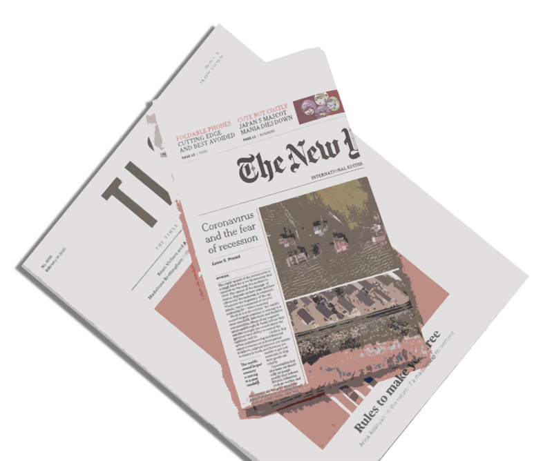 英文报纸喝茶高清PNG透明免扣设计素材免费下载