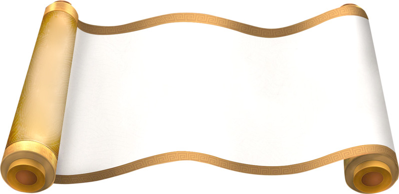 金色画卷高端高清PNG透明免扣设计素材免费下载