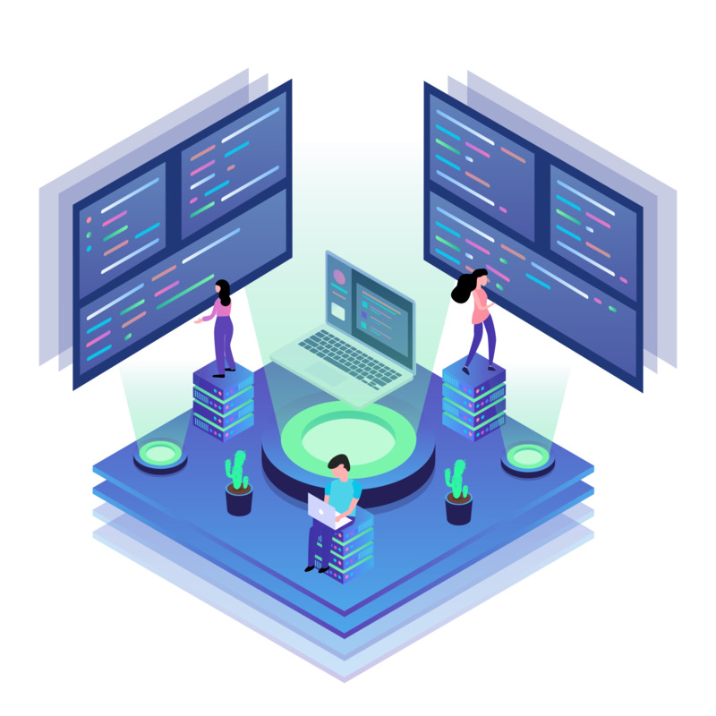 蓝色2.5D互联网科技元素高清PNG免扣设计素材免费下载