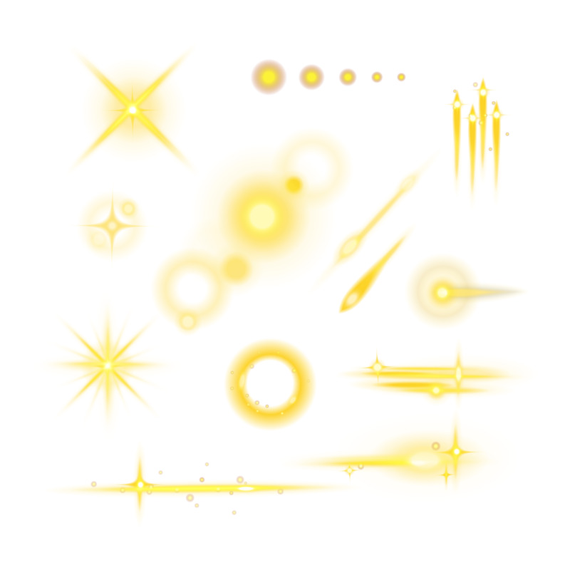 黄色光圈光斑光点高清PNG透明免扣设计素材免费下载