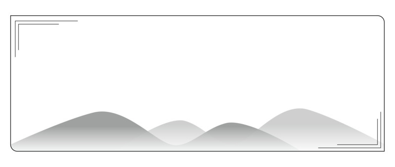 极简黑白水墨山边框高清PNG透明免扣设计素材免费下载