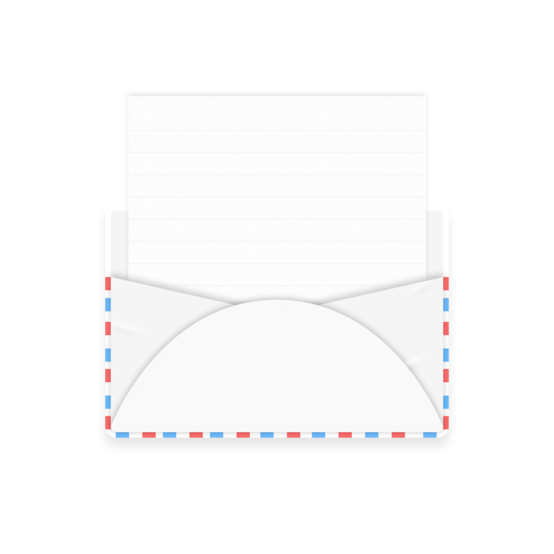 卡通手绘白色信封信纸高清PNG免扣设计素材免费下载