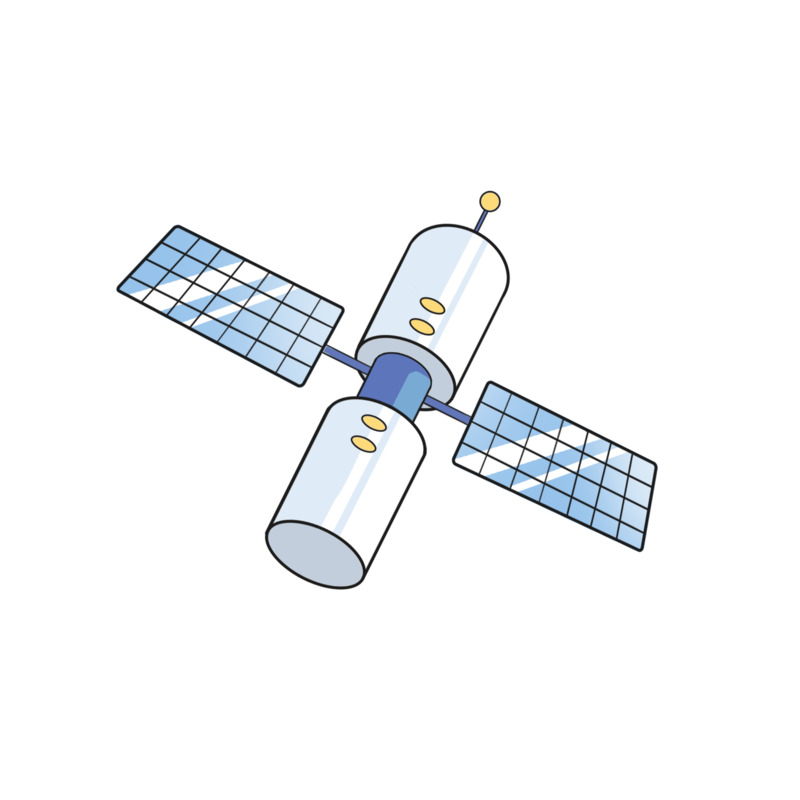 扁平人类卫星插图高清PNG透明免扣设计素材免费下载