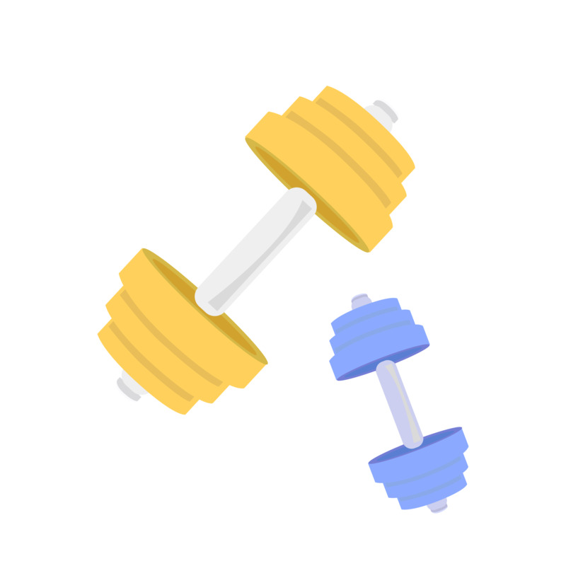 卡通健身哑铃高清PNG透明免扣设计素材免费下载