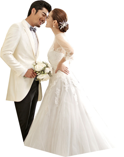 高清摄像甜蜜婚纱照PNG透明免扣设计素材免费下载