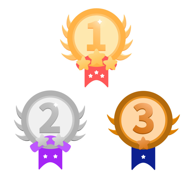 排行金银铜牌高清PNG透明免扣设计素材免费下载