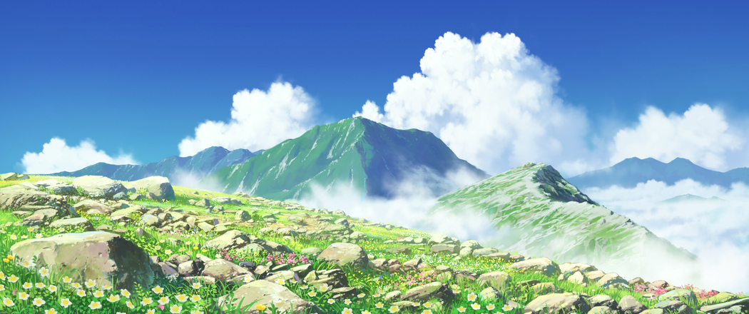 蓝天白云山石鲜花 3440x1440 4K高清带鱼屏风景壁纸免费下载 蓝天白云山石鲜花 3440x1440 4K高清带鱼屏风景壁纸免费下载