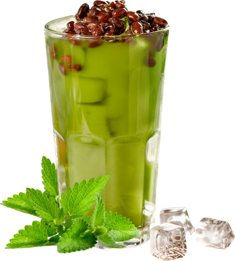 抹茶红豆布丁奶茶高清PNG透明免扣设计素材免费下载