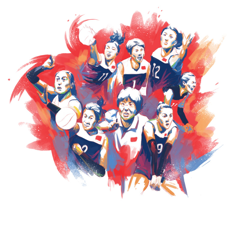 中国女排威武高清PNG透明免扣设计素材免费下载