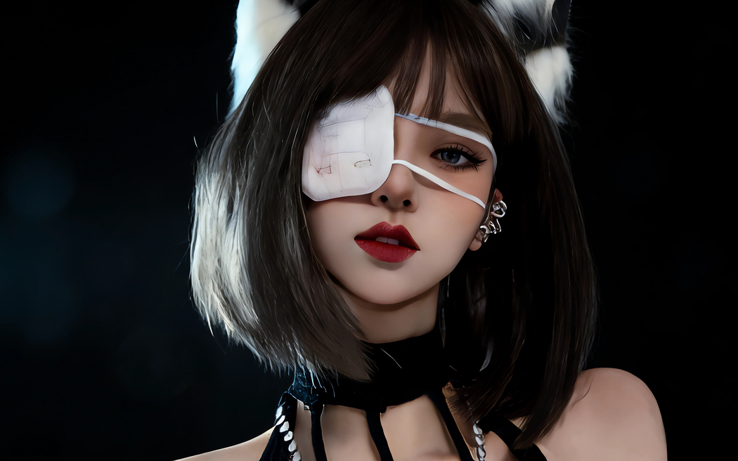 眼罩美女兽耳4K高清横屏壁纸3840x2400免费下载 眼罩美女兽耳4K高清横屏壁纸3840x2400免费下载