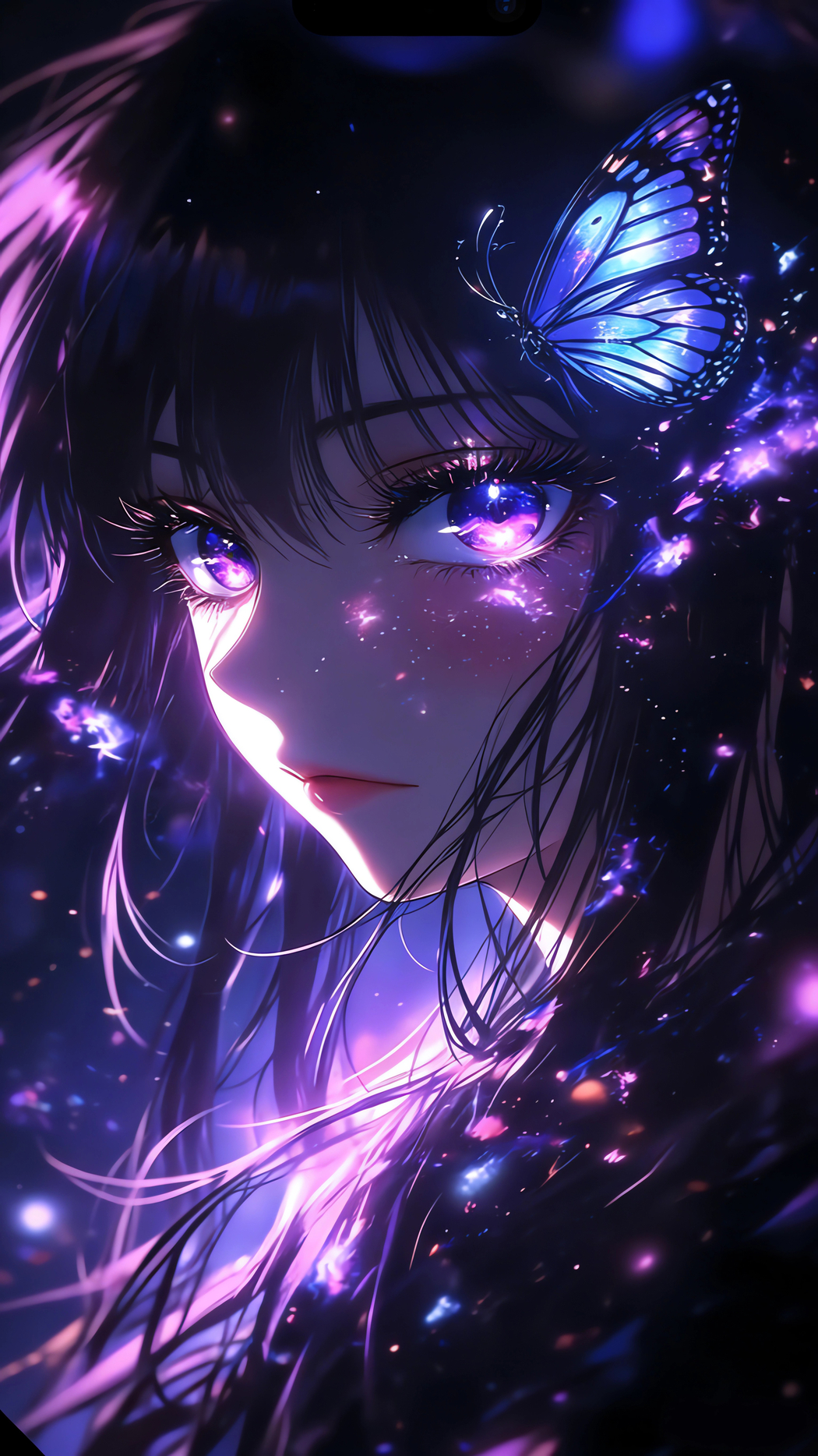 少女长发蝴蝶造型蓝紫色眼睛4K高清手机壁纸2158x3840免费下载 少女长发蝴蝶造型蓝紫色眼睛4K高清手机壁纸2158x3840免费下载