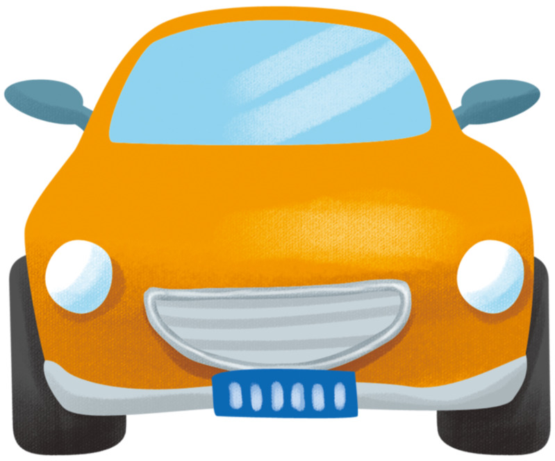 卡通小汽车高清PNG透明漂浮元素设计素材免费下载