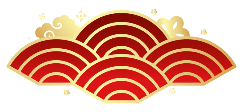 中式新年祥云红金装饰高清PNG免扣设计素材免费下载