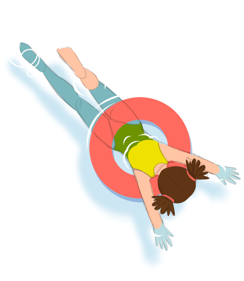 夏季游泳仰泳漂流高清PNG透明漂浮元素设计素材免费下载