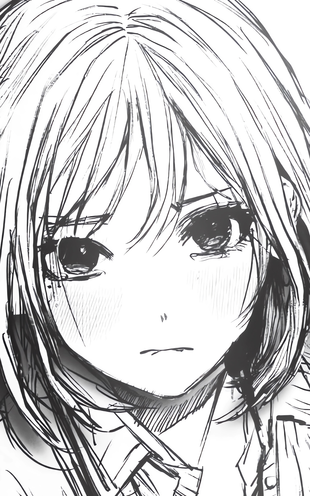 黑白铅笔画短发女生简单素描 4K高清手机壁纸2400x3840免费下载 黑白铅笔画短发女生简单素描 4K高清手机壁纸2400x3840免费下载