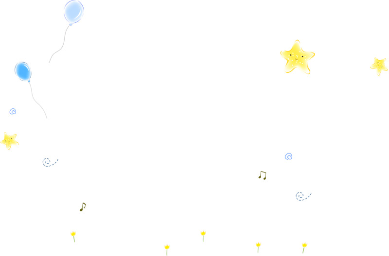 星星音符气球漂浮插画背景高清PNG透明素材免费下载