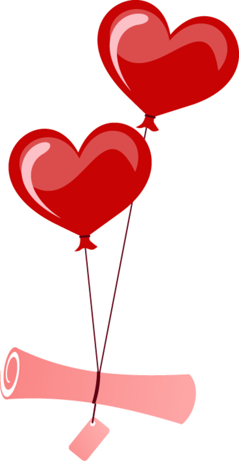 悬浮爱心气球高清PNG透明漂浮元素设计素材免费下载