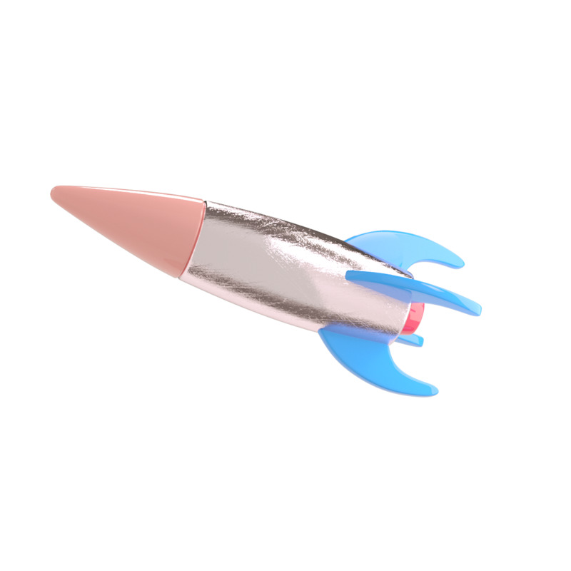 C4D卡通火箭高清PNG透明及PSD格式设计素材免费下载