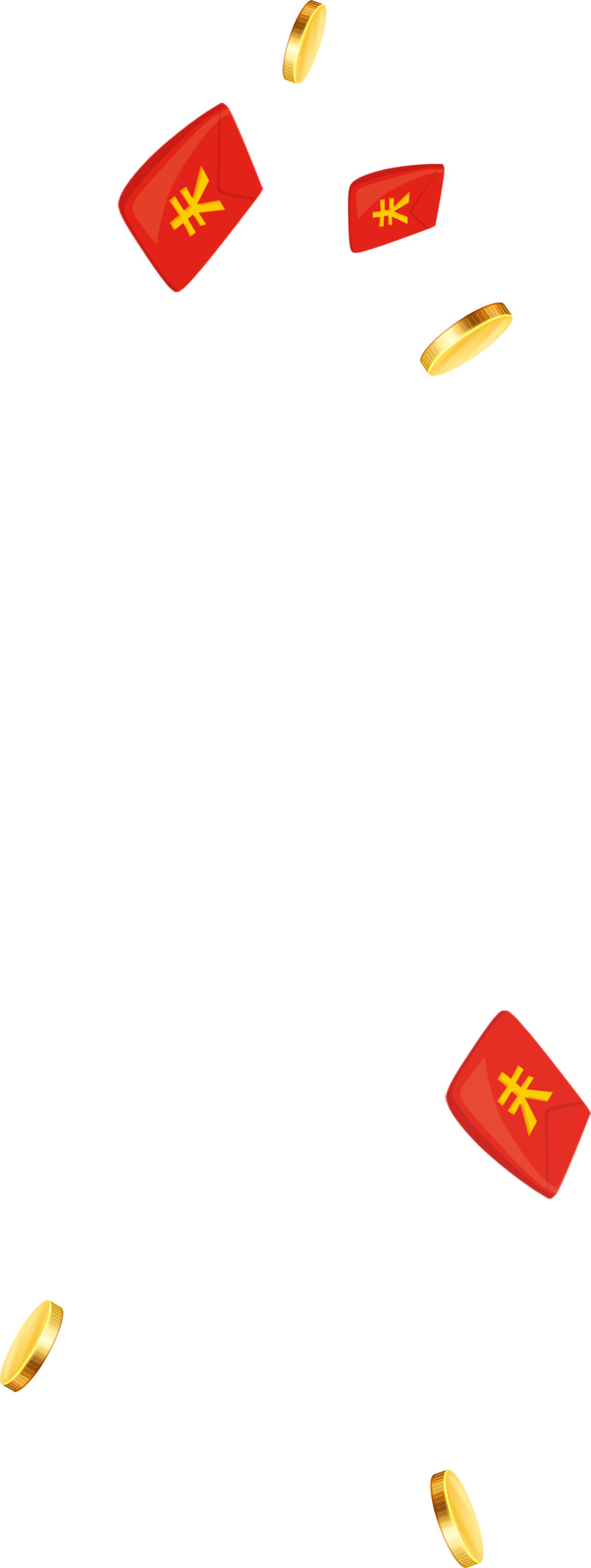 红包金币漂浮元素高清PNG透明图片-免费设计素材下载
