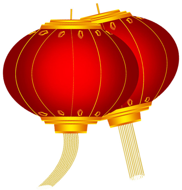 双红灯笼高清PNG透明漂浮元素设计素材免费下载