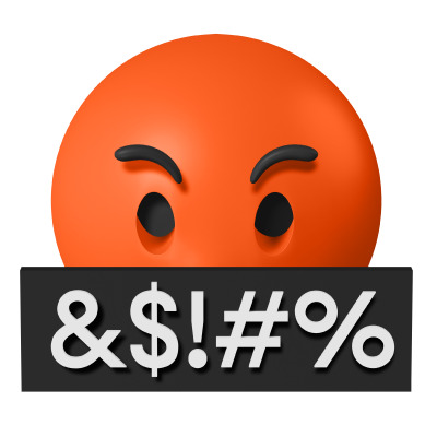 3D立体愤怒表情包高清PNG透明漂浮元素设计素材免费下载