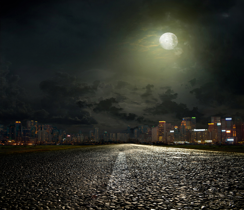 城市夜景马路高清PNG透明背景元素底纹设计素材免费下载
