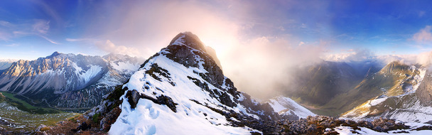 雪山夕阳海报设计素材高清PNG透明背景元素免费下载