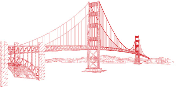 线描矢量长江大桥建筑高清PNG透明手绘卡通元素AI设计素材免费下载