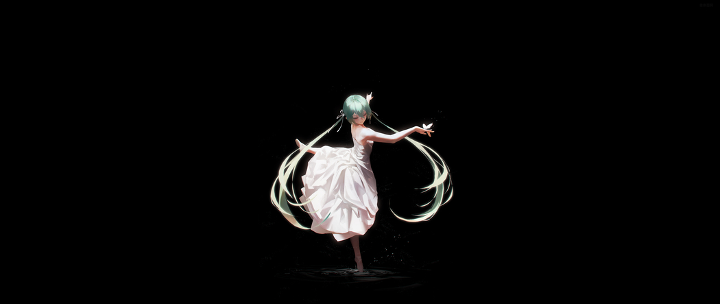 极简暗黑初音未来花之舞 5120x2160带鱼屏壁纸免费下载 极简暗黑初音未来花之舞 5120x2160带鱼屏壁纸免费下载