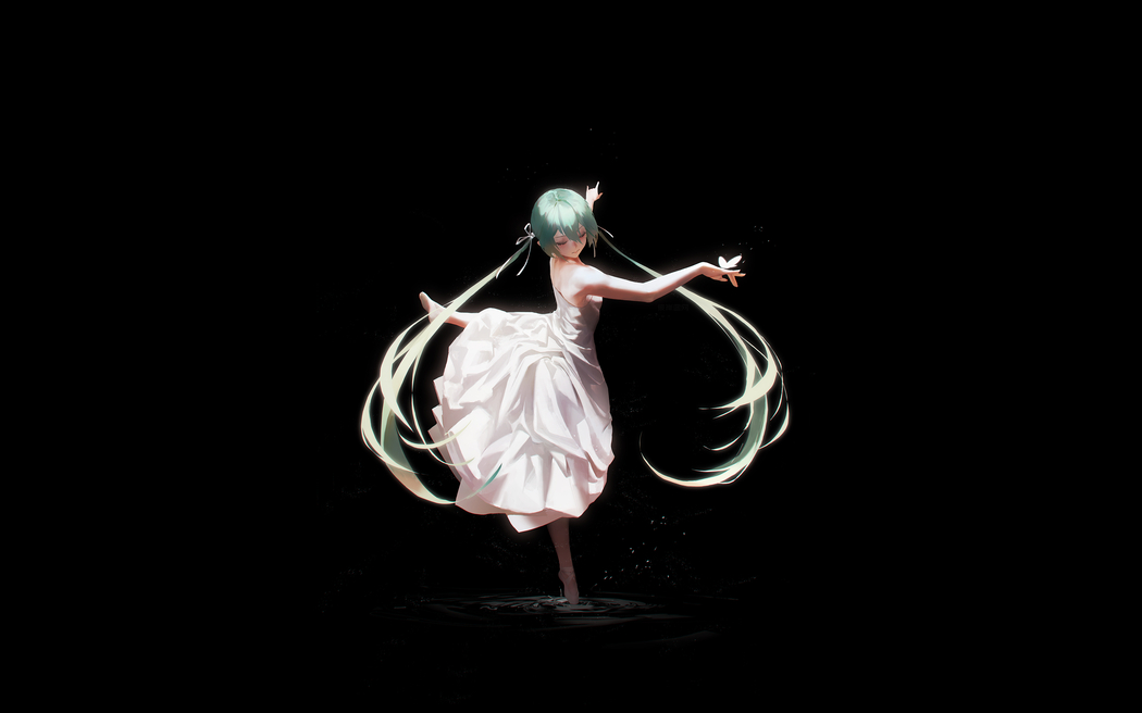 极简暗黑初音花之舞 4K高清壁纸免费下载 极简暗黑初音花之舞 4K高清壁纸免费下载