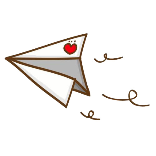 爱心纸飞机PNG透明素材 漂浮元素免费下载