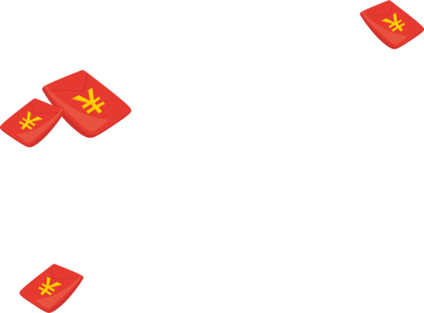 飘下红包PNG透明素材免费下载