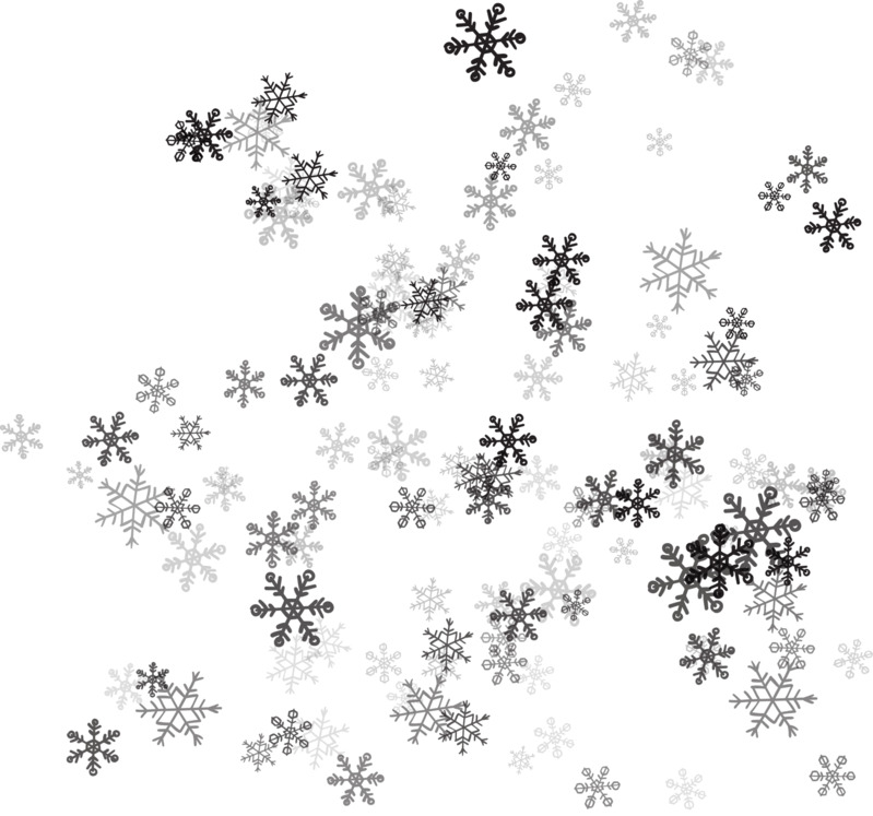 黑色漂浮雪花PNG透明素材免费下载