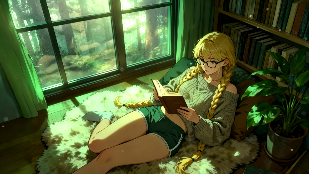 动漫女孩4K高清壁纸 3840x2160 舒适独处时光