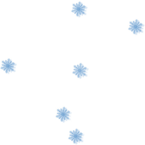 蓝色手绘冬季雪花PNG透明素材免费下载