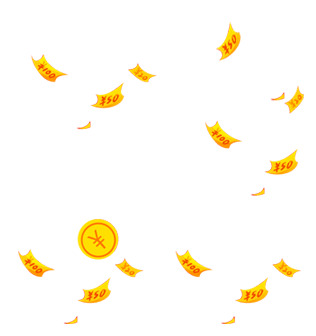 漂浮钱币PNG透明素材免费下载