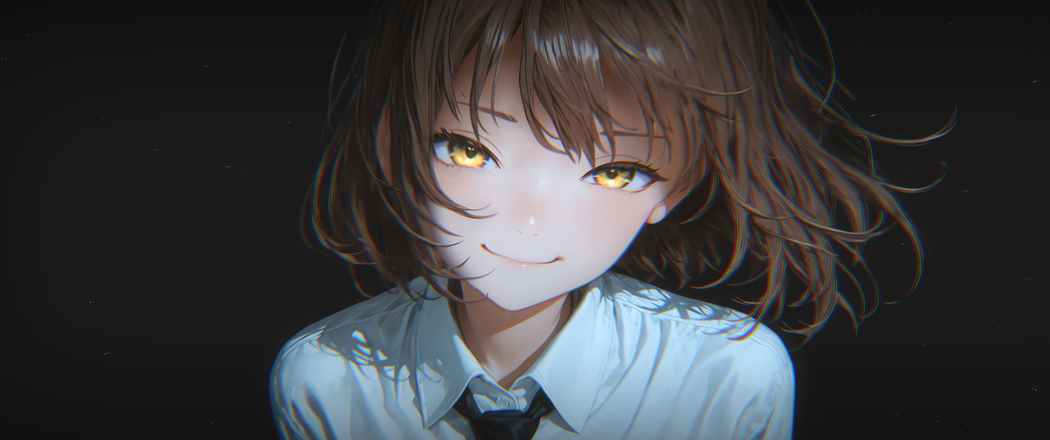 暗黑金瞳动漫女生 3440x1440 4K高清壁纸免费下载 暗黑金瞳动漫女生 3440x1440 4K高清壁纸免费下载