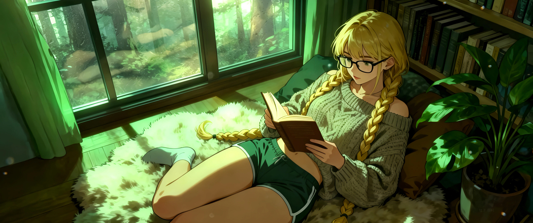 舒适的读者动漫女孩 4K带鱼屏壁纸3440x1440免费下载 舒适的读者动漫女孩 4K带鱼屏壁纸3440x1440免费下载