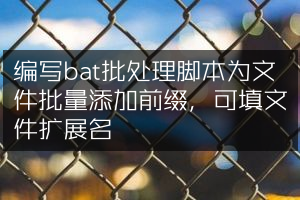编写bat批处理脚本为文件批量添加前缀，可填文件扩展名