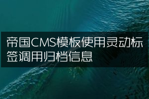 帝国CMS模板使用灵动标签调用归档信息