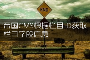 帝国CMS根据栏目ID获取栏目字段信息
