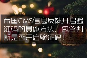 帝国CMS信息反馈开启验证码的具体方法，包含判断是否开启验证码！
