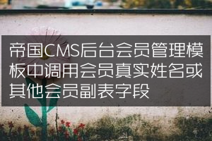 帝国CMS后台会员管理模板中调用会员真实姓名或其他会员副表字段