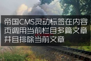 帝国CMS灵动标签在内容页调用当前栏目多篇文章并且排除当前文章