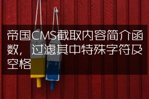帝国CMS截取内容简介函数，过滤其中特殊字符及空格