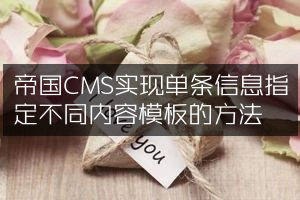 帝国CMS实现单条信息指定不同内容模板的方法