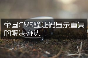 帝国CMS验证码显示重复的解决办法