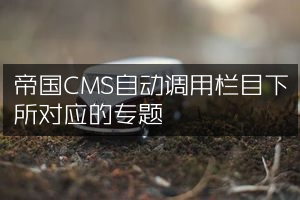 帝国CMS自动调用栏目下所对应的专题