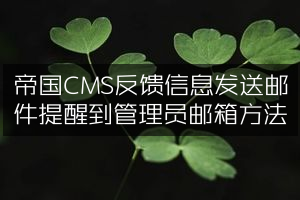 帝国CMS反馈信息发送邮件提醒到管理员邮箱方法